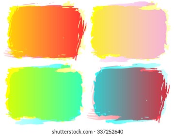 Grunge frame set.Color grunge background.Vector design template