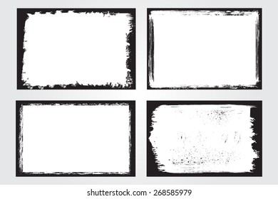 Grunge frame set.Distress frames.Abstract vector template.