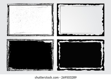 Grunge frame set.Distress frames.Vector template.