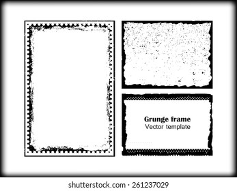 Grunge frame set.Grunge backgrounds.Abstract vector template.