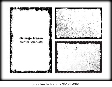 Grunge frame set.Grunge backgrounds.Abstract vector template.