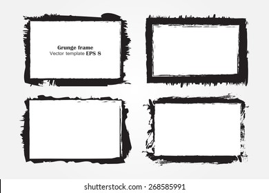 Grunge frame set.Grunge backgrounds.Abstract vector template.