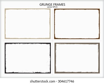 Grunge frame set.Grunge backgrounds.Abstract vector template. 