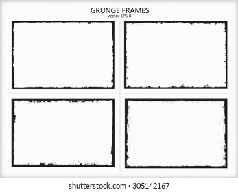 Grunge frame set.Grunge backgrounds.Abstract vector template. 