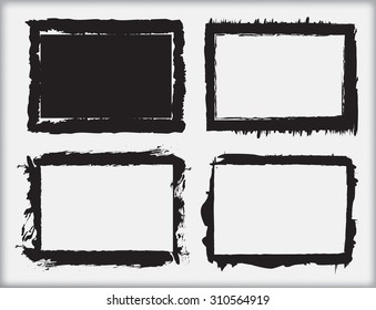 Grunge frame set.Grunge backgrounds.Abstract vector template. 