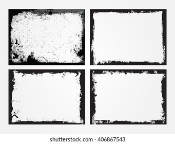 Grunge frame set.Grunge backgrounds.Vector distress frames.