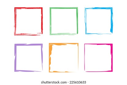 Grunge frame set.Vector illustration.