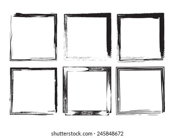 Grunge frame set.Vector illustration.