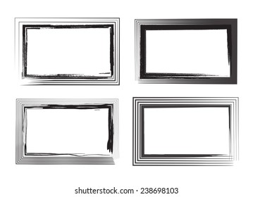 Grunge frame set.Vector template. Stock vector.