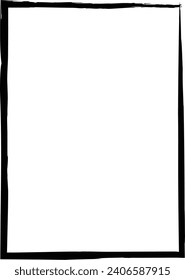 Grunge frame shape icon, vertical rectangle decorative vintage border doodle element for simple banner design in vector illustration
