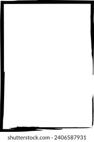 Icono de forma de marco grueso, elemento doodle de borde vintage decorativo de rectángulo vertical para diseño de pancarta simple en ilustración vectorial
