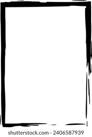 Icono de forma de marco grueso, elemento doodle de borde vintage decorativo de rectángulo vertical para diseño de pancarta simple en ilustración vectorial

