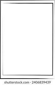 Icono de forma de marco grueso, elemento doodle de borde vintage decorativo de rectángulo vertical para diseño de pancarta simple en ilustración vectorial
