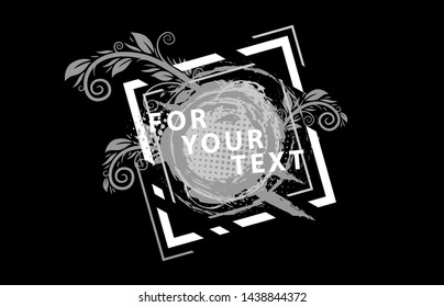 Grunge frame with space for text. Grunge background. Paint splash. Vector abstract background with ink brush strokes and geometrical shapes. Vector colorful paint splashes. 