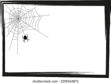 Grunge frame. In the frame of a spider on a cobweb Halloween theme. For your design.