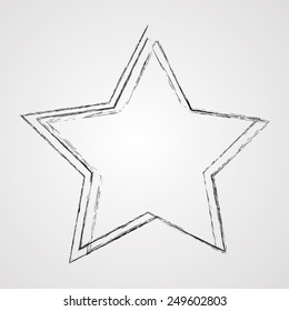 Grunge Frame in Star Form. Decorative Element for Vintage Background.  