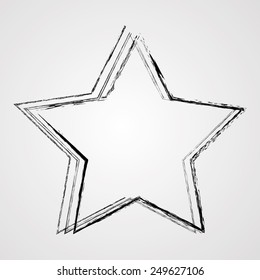 Grunge Frame in Star Form. Decorative Element for Vintage Background.  