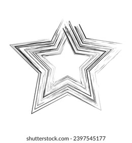 Grunge frame in star shape Vector illustration