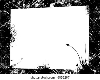 grunge frame with swirl