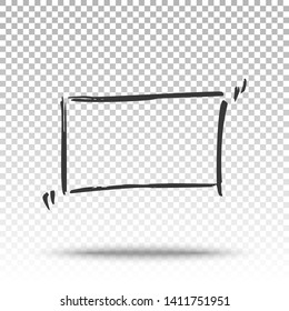 Grunge Frame for Text, Scratch Hand Drawn Vector Element for Design. Empty Ink Border.