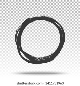 Grunge Frame for Text, Scratch Hand Drawn Vector Element for Design. Empty Ink Border.
