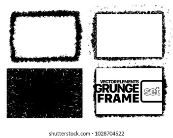 Grunge frame texture set - Abstract design template. Isolated stock vector illustration
