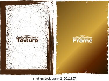 Grunge frame and texture set  - Abstract design template. Stock vector set - easy to use