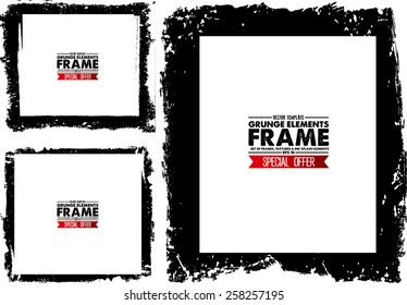 Grunge frame and texture set  - Abstract design template. Stock vector set - easy to use 