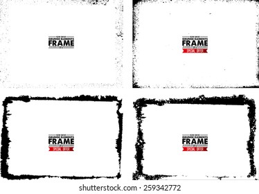 Grunge frame and texture set  - Abstract design template. Stock vector set - easy to use