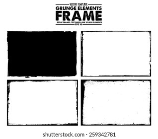 Grunge frame and texture set  - Abstract design template. Stock vector set - easy to use