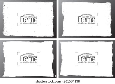 Grunge frame texture set - Abstract design template. Stock vector set - easy to use