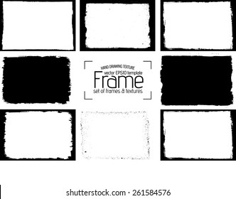 Grunge frame texture set - Abstract design template. Stock vector set - easy to use
