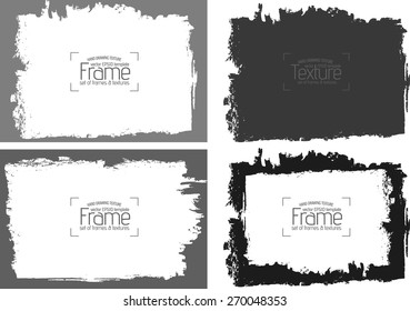 Grunge frame and texture set  - Abstract design template. Stock vector set - easy to use