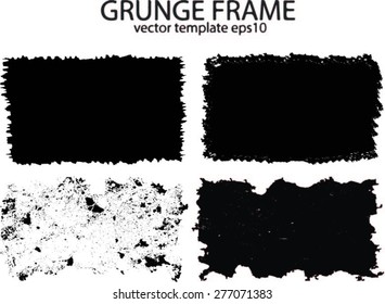 Grunge frame texture set - Abstract design template. Stock vector set