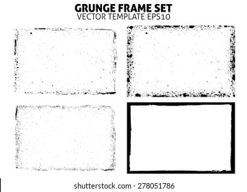 Grunge frame texture set - Abstract design template. Stock vector set - easy to use