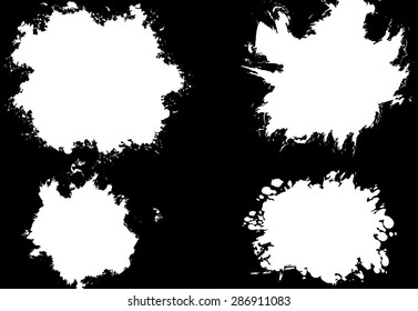 Grunge frame texture set - Abstract design template. Stock vector set - easy to use