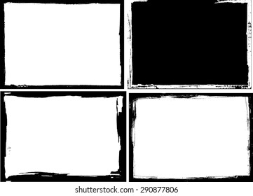 Grunge frame texture set - Abstract design template. Stock vector set - easy to use