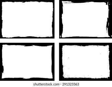 Grunge frame texture set - Abstract design template. Stock vector set - easy to use