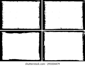 Grunge frame texture set - Abstract design template. Stock vector set - easy to use