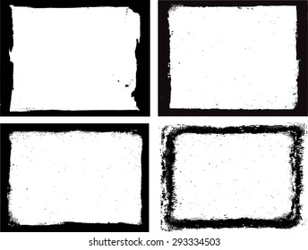 Grunge frame texture set - Abstract design template. Stock vector set - easy to use