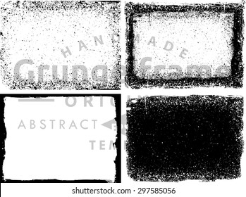 Grunge frame texture set - Abstract design template. Stock vector set - easy to use
