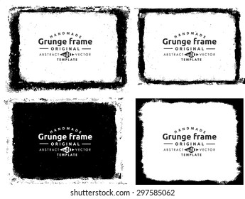 Grunge frame texture set - Abstract design template. Stock vector set - easy to use
