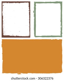 Grunge frame texture set - Abstract design template. Stock vector set - easy to use