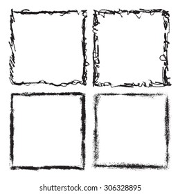 Grunge frame texture set - Abstract design template. Stock vector set - easy to use