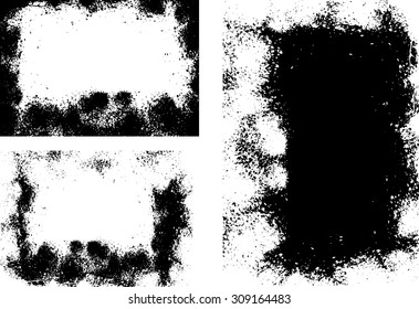 Grunge frame texture set - Abstract design template. Stock vector set - easy to use