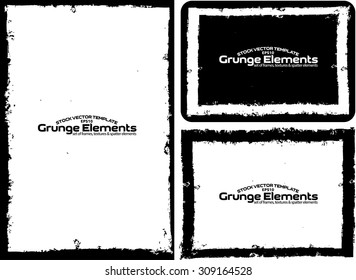 Grunge frame texture set - Abstract design template. Stock vector set - easy to use