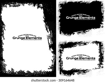 Grunge frame texture set - Abstract design template. Stock vector set - easy to use