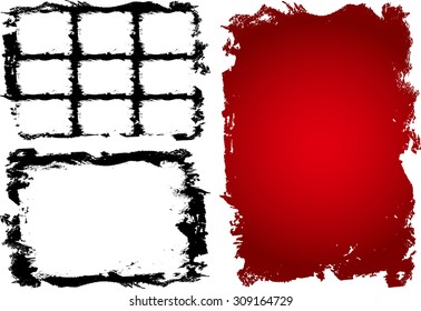 Grunge frame texture set - Abstract design template. Stock vector set - easy to use