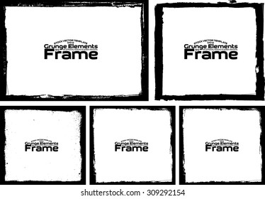Grunge frame texture set - Abstract design template. Stock vector set - easy to use