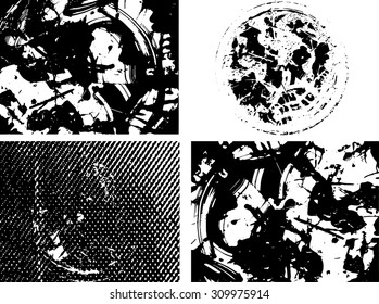 Grunge frame texture set - Abstract design template. Stock vector set - easy to use